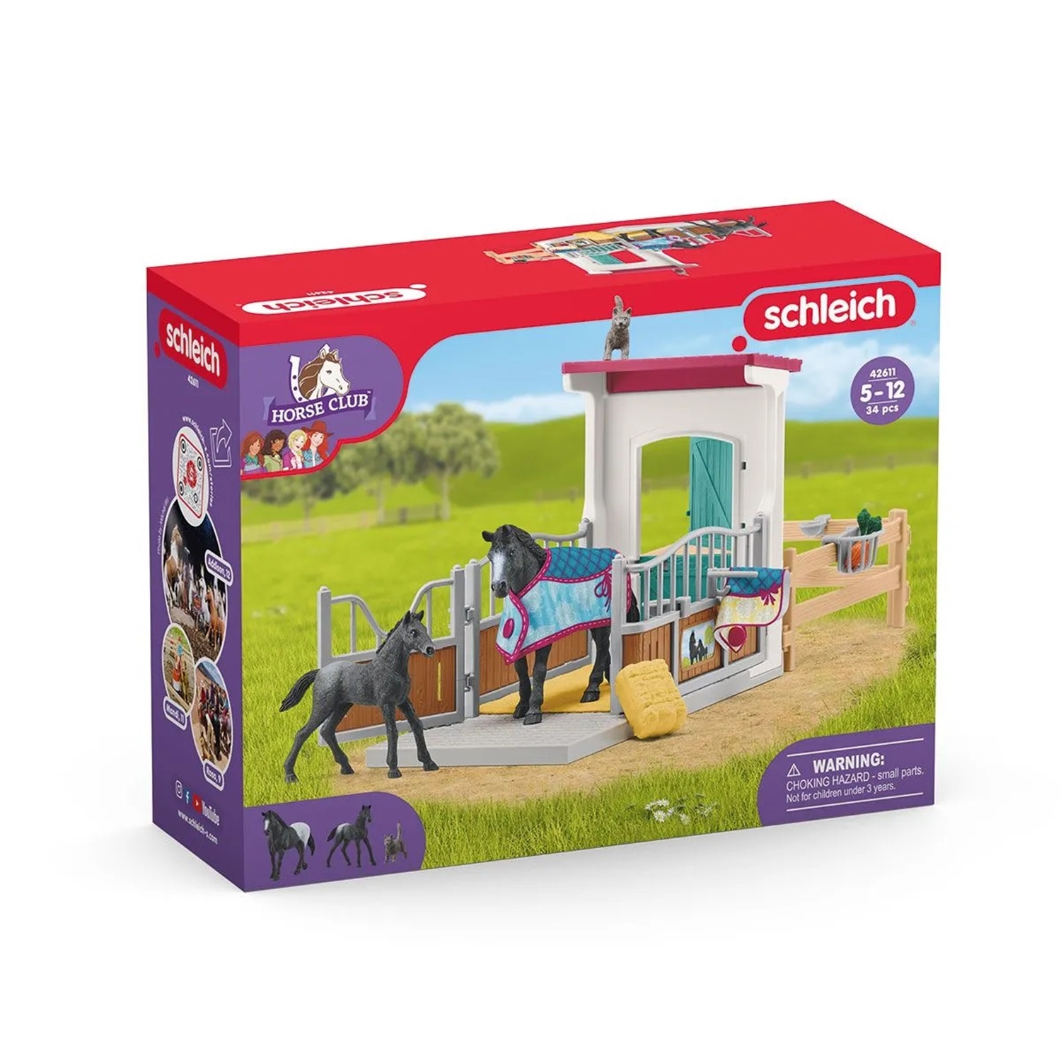 Schleich 42611 Pferdebox mit Stute und Fohlen