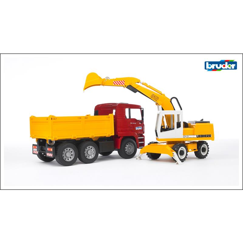 Bruder 02751 MAN TGA Kipper und Schaufelbagger