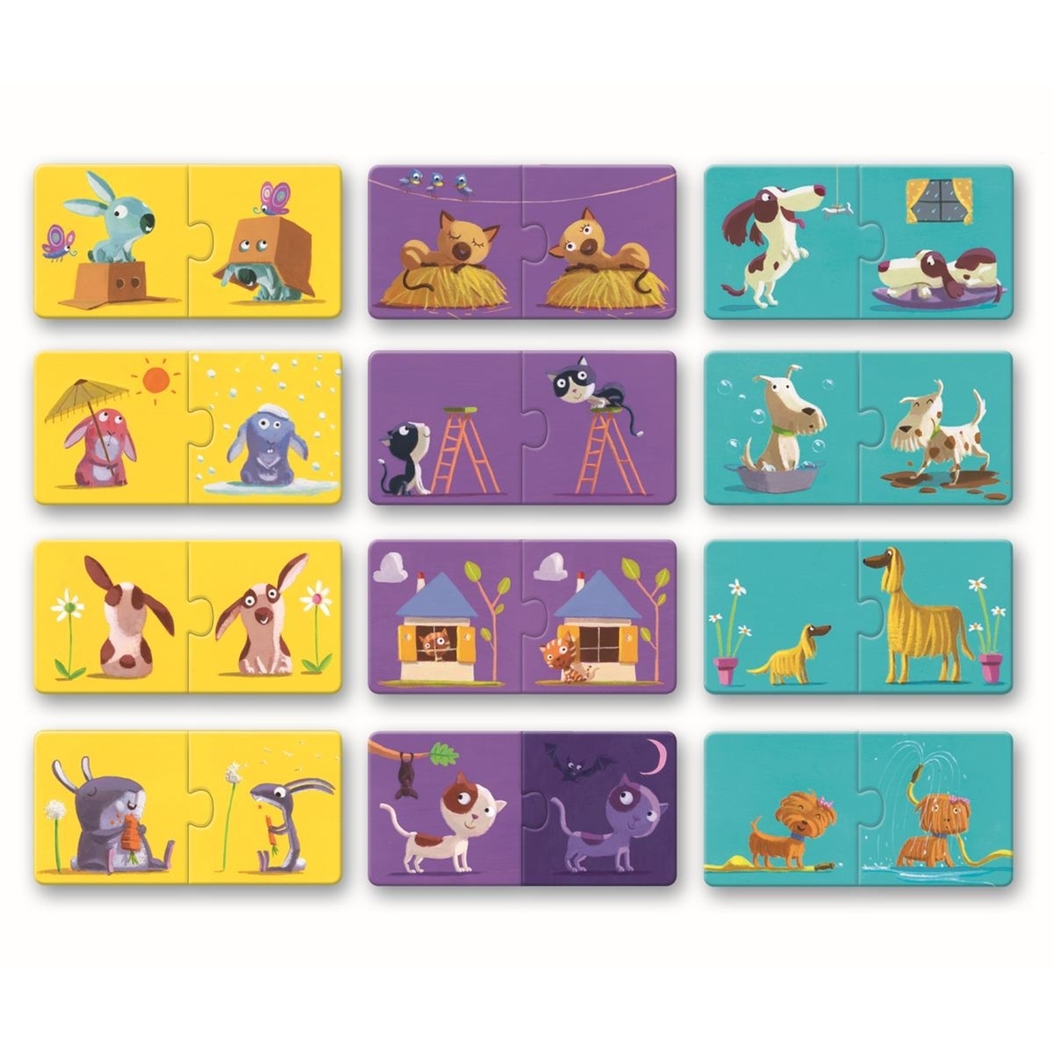 Djeco DJ08162 Lernspiel: Puzzle duo/trio: Gegenteile