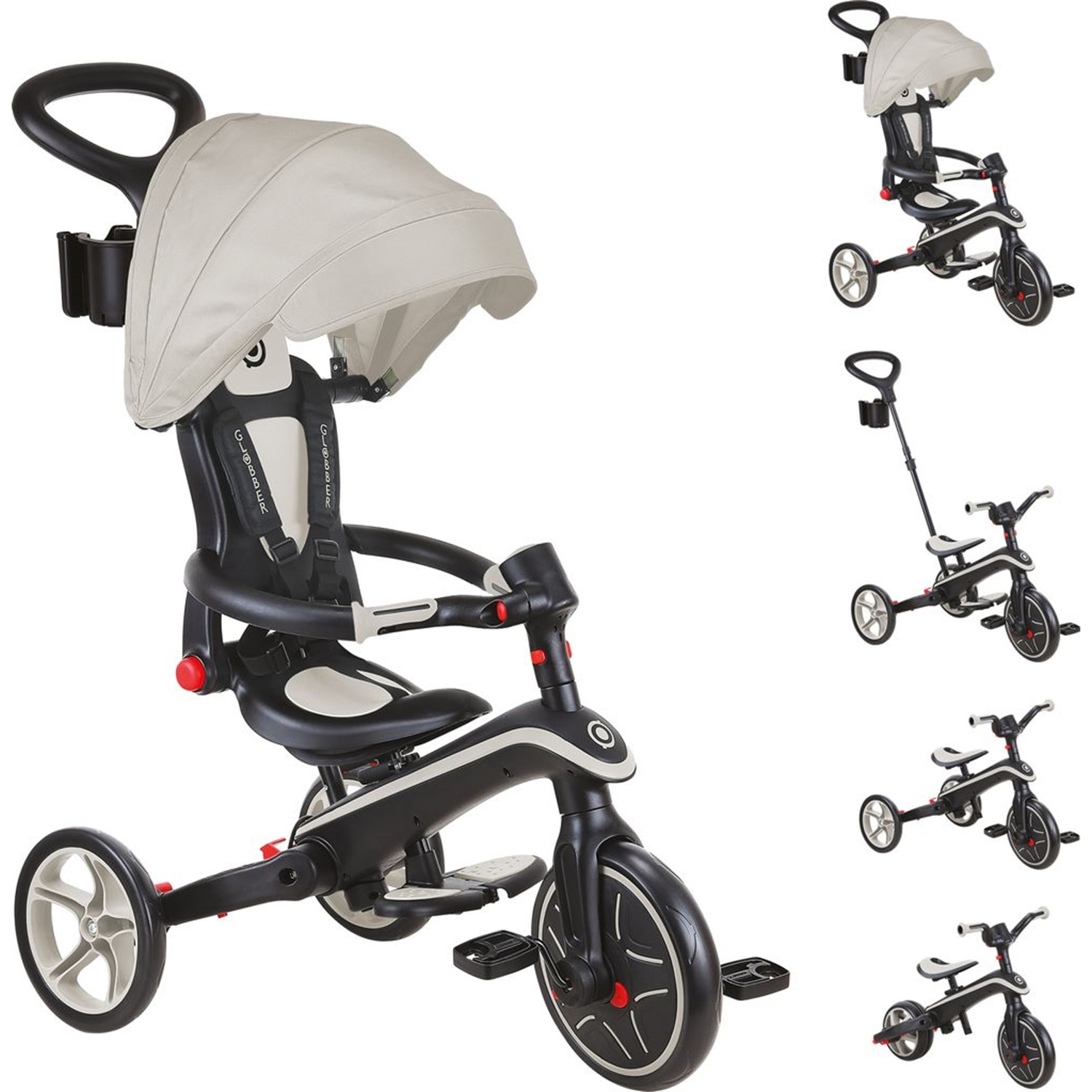 Globber 732-466-2 GLOBBER EXPLORER TRIKE FOLDABLE 4in1 taupe