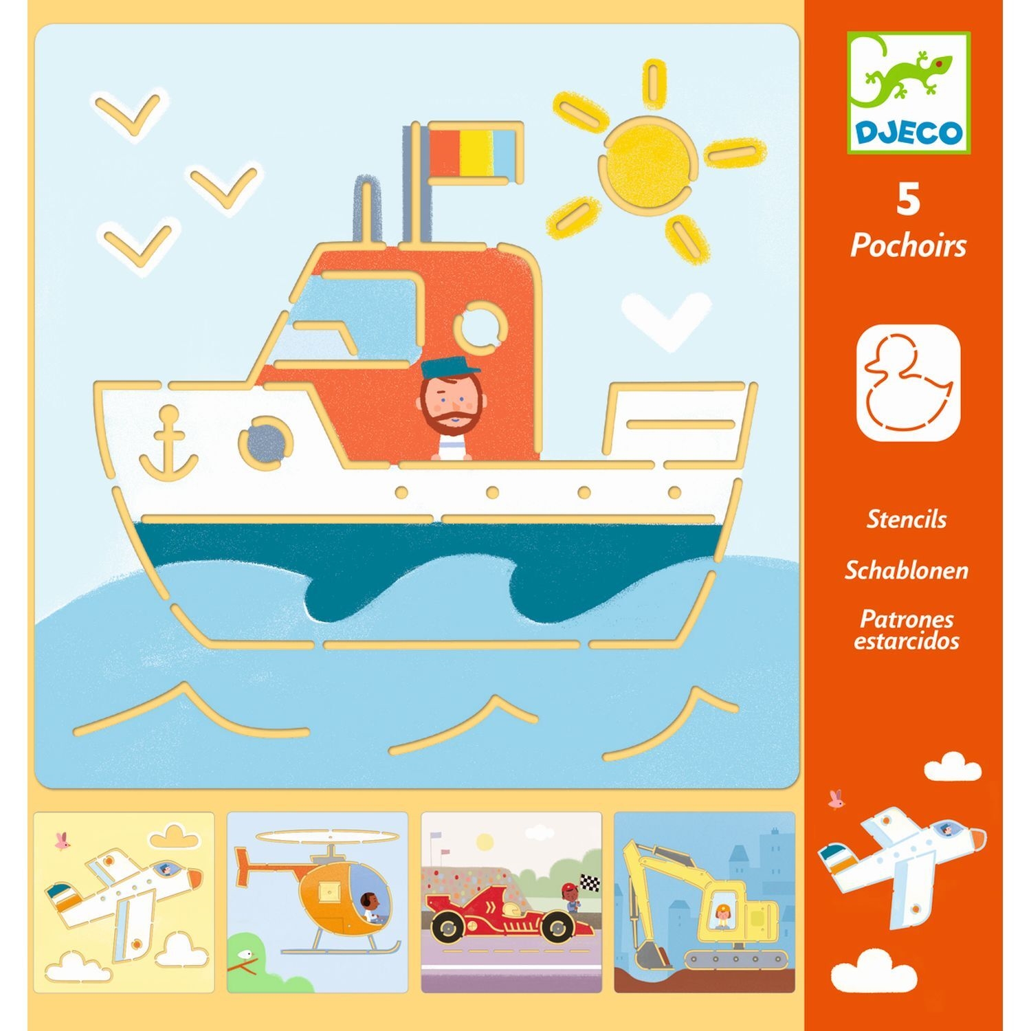 Djeco DJ08819 Schablone: Transport & Co