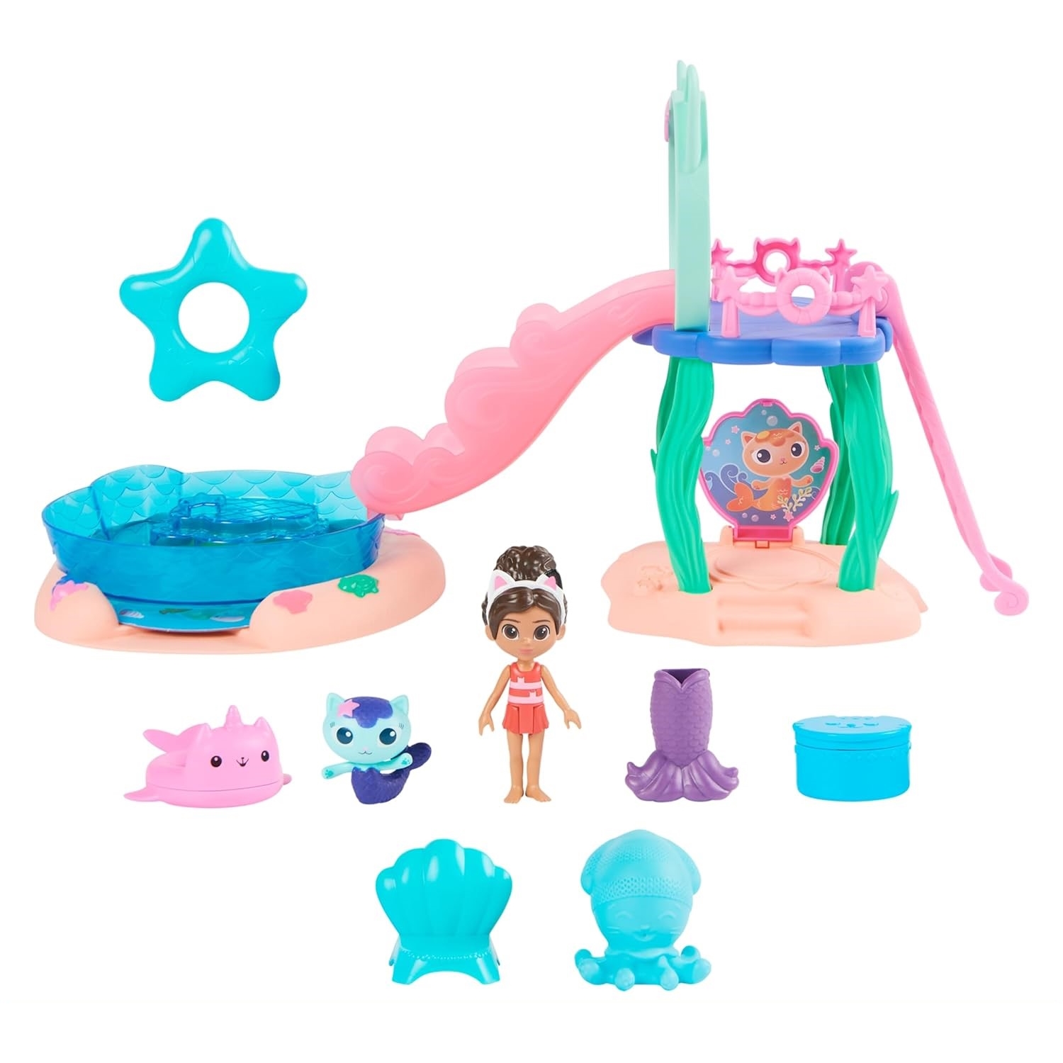 Spin Master 6067878 Gabby's Dollhouse – Pool Spielset (Cat Adventures)