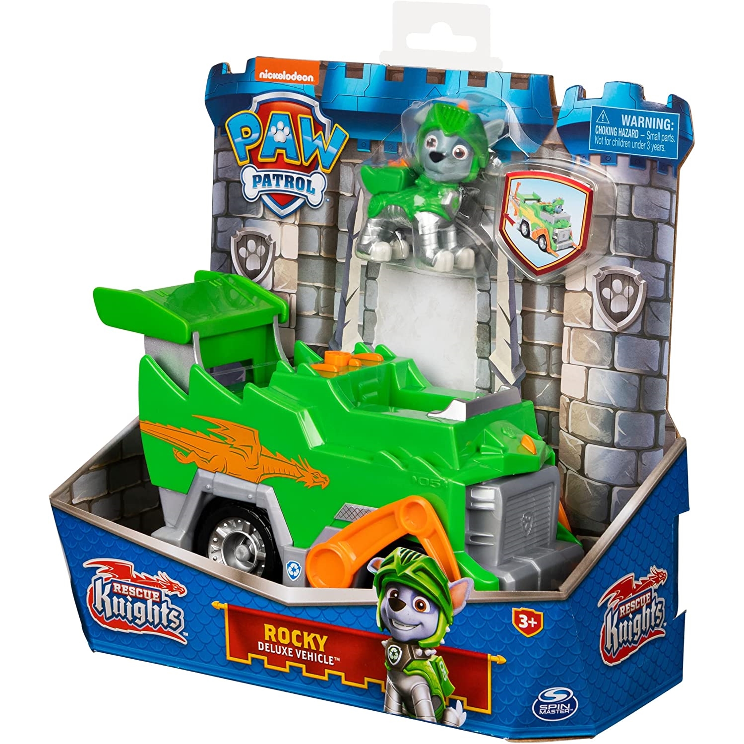 Spin Master 6063588 Paw Patrol Rescue Knights Deluxe Fahrzeug Rocky