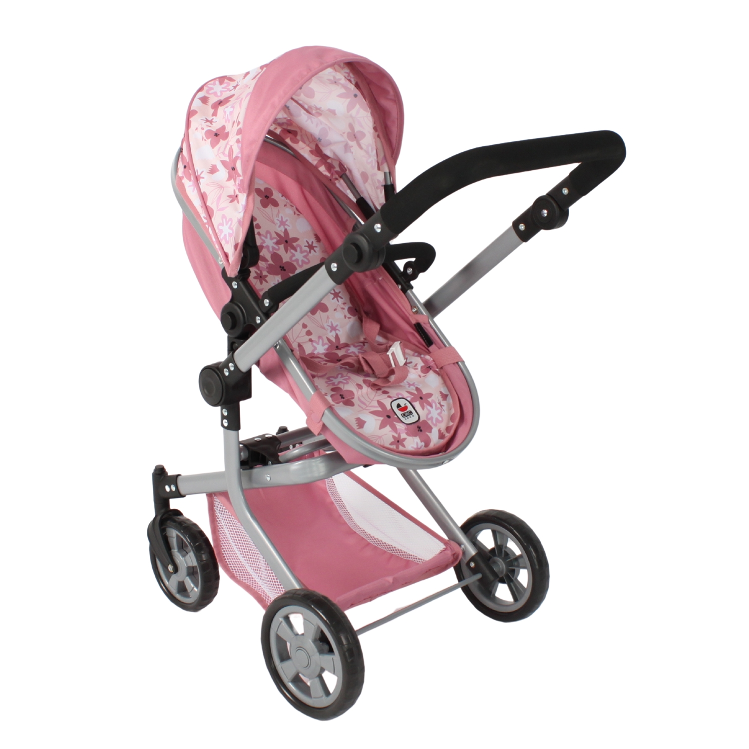 Bayer Chic 2000 595-85 Kombi-Puppenwagen MIKA, Flowers pink