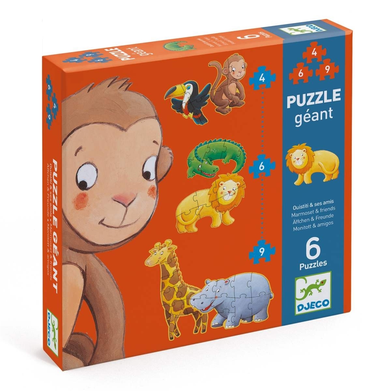 Djeco DJ07114 Erstes Puzzlen - Äffchen und Freunde