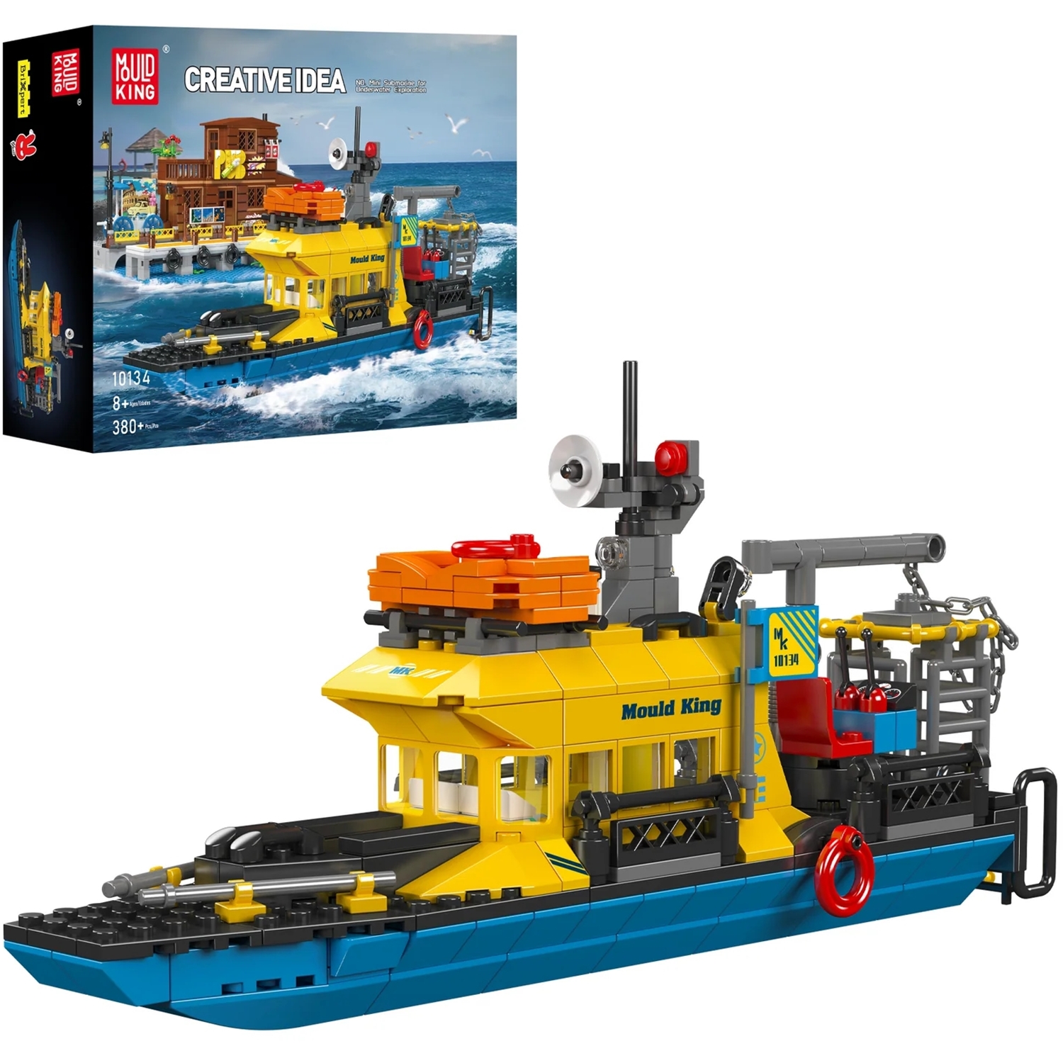 Mould King 10134 Erkundungsboot mit Tauchkäfig
