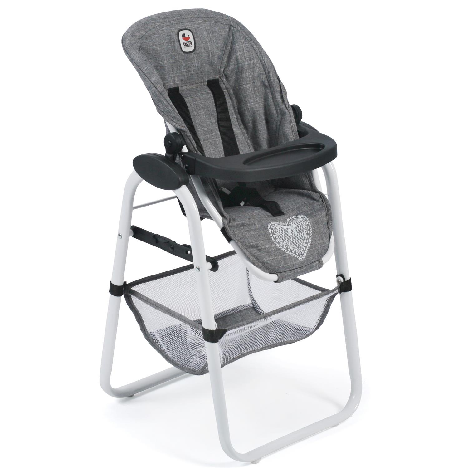 Bayer Chic 2000 655-76 Puppen-Hochstuhl, Jeans Grey