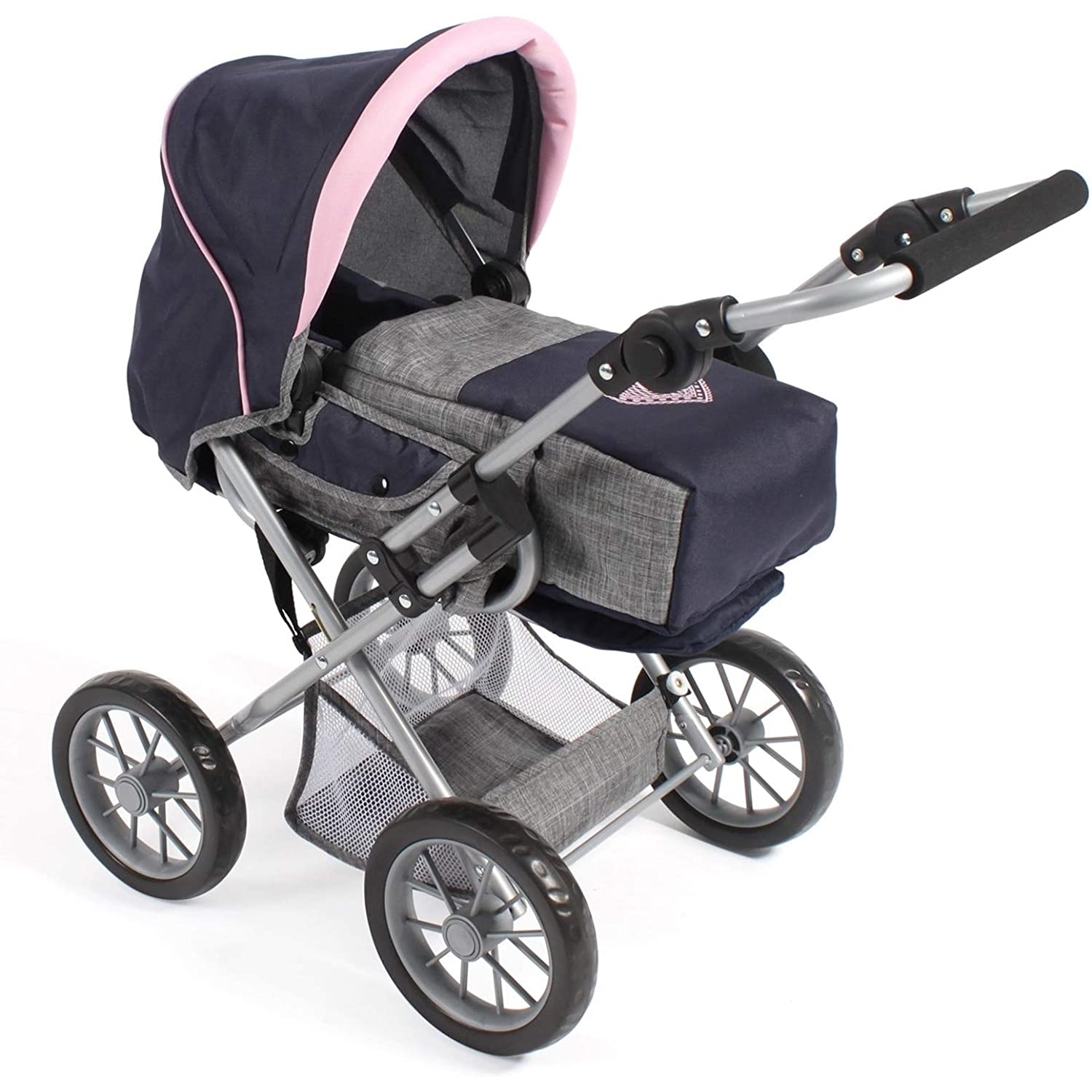 Bayer Chic 2000 560 26 Kombi-Puppenwagen "LENI" Melange grau-navy
