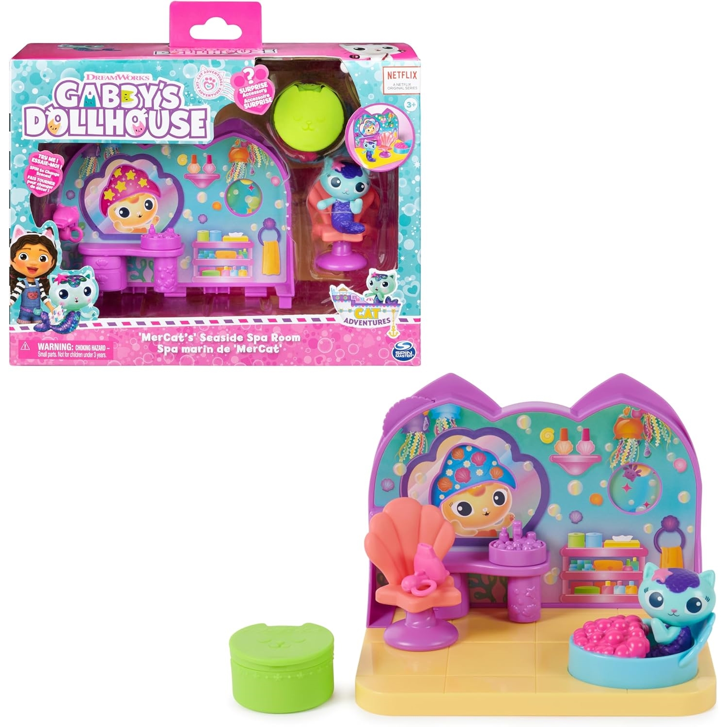 Spin Master 6068286 Gabby's Dollhouse – Deluxe Room - MerCat Spa (Cat