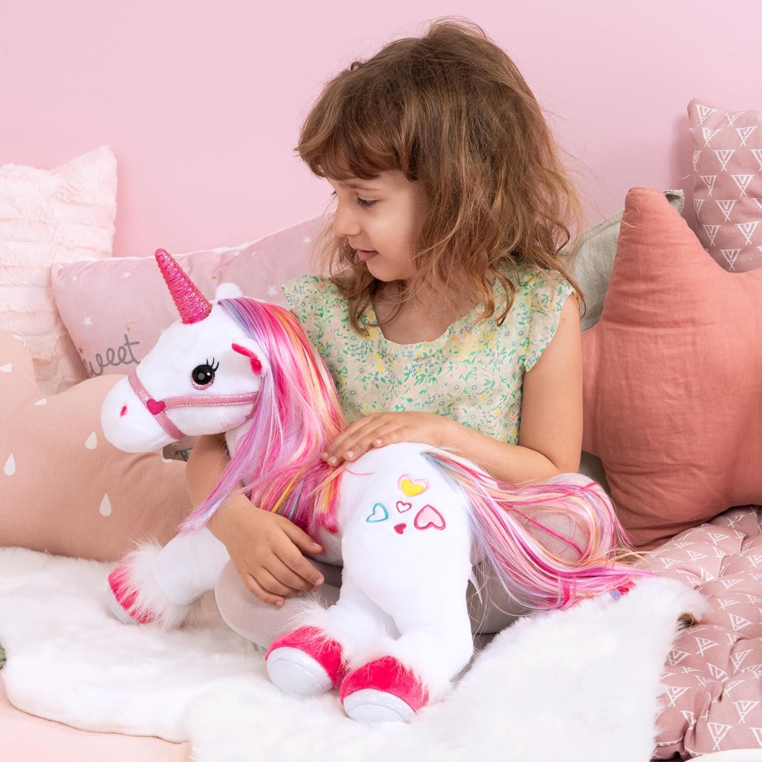 Bayer Design 69536AA Unicorn Plüsch mit Licht, Sound