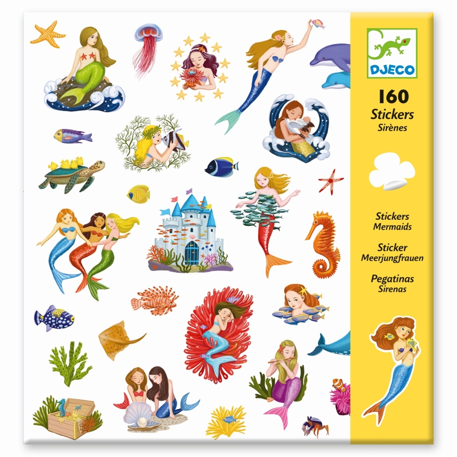 Djeco DJ08885 Stickerbögen: Meerjungfrauen