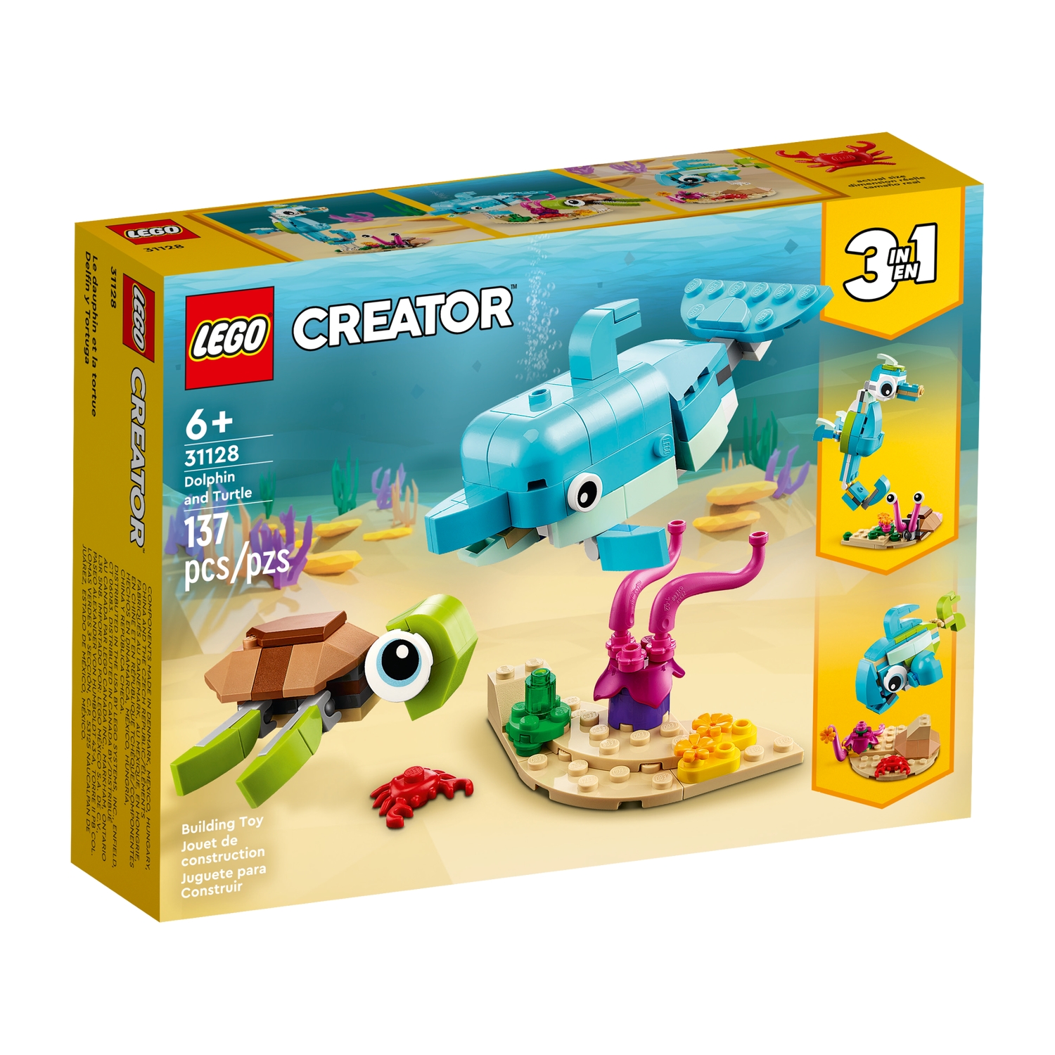 Lego 31128 Creator 3-in-1-Sets Delfin und Schildkröte