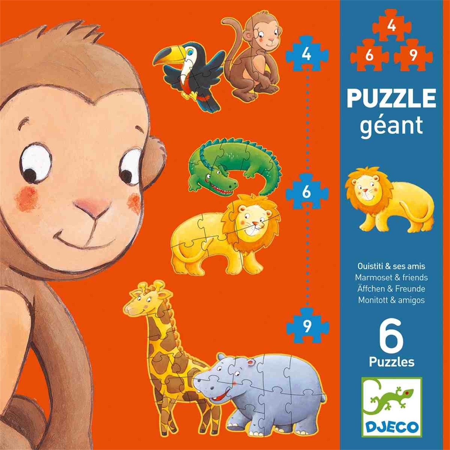 Djeco DJ07114 Erstes Puzzlen - Äffchen und Freunde