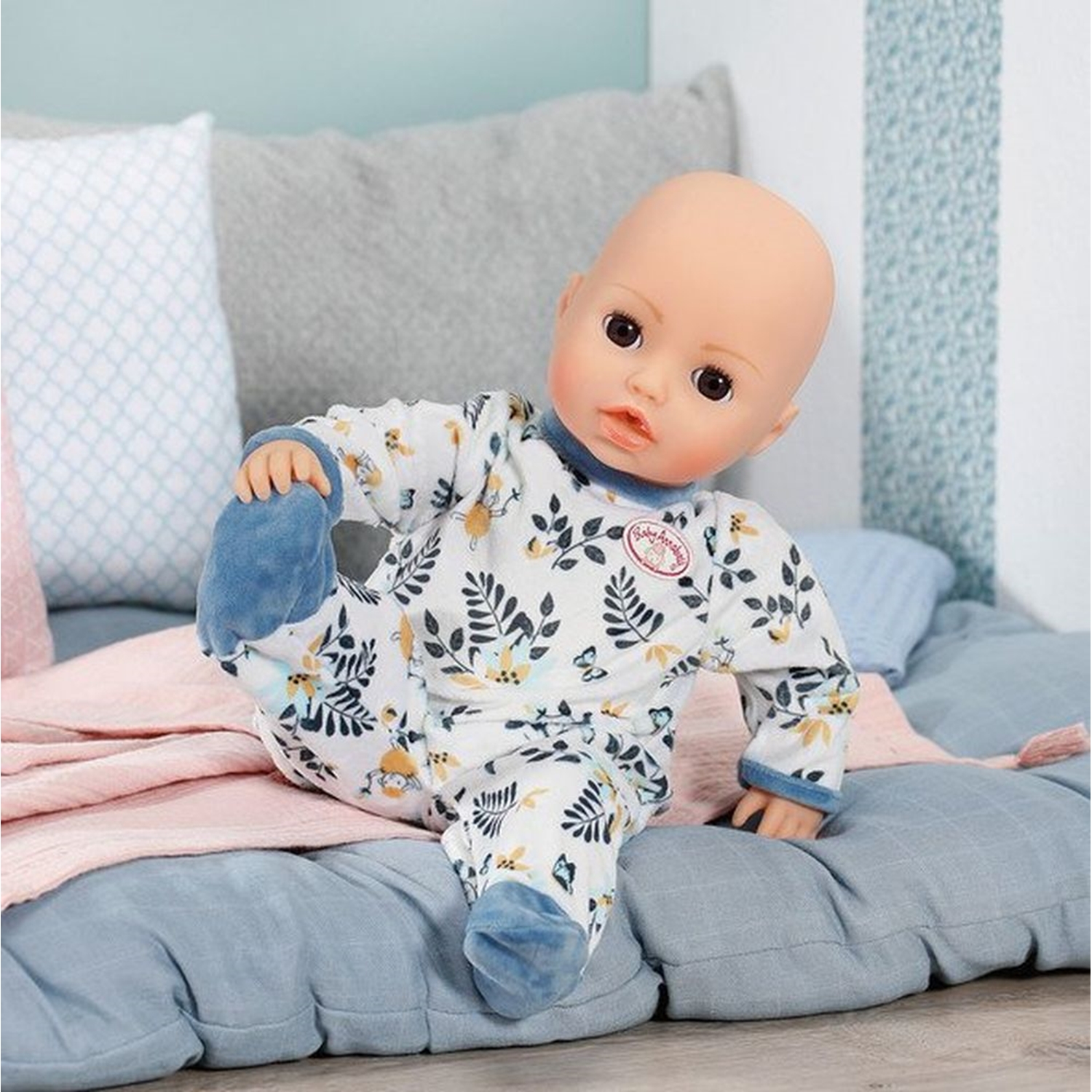 Zapf Creation 706824 Baby Annabell Strampler blau Blätter 43cm