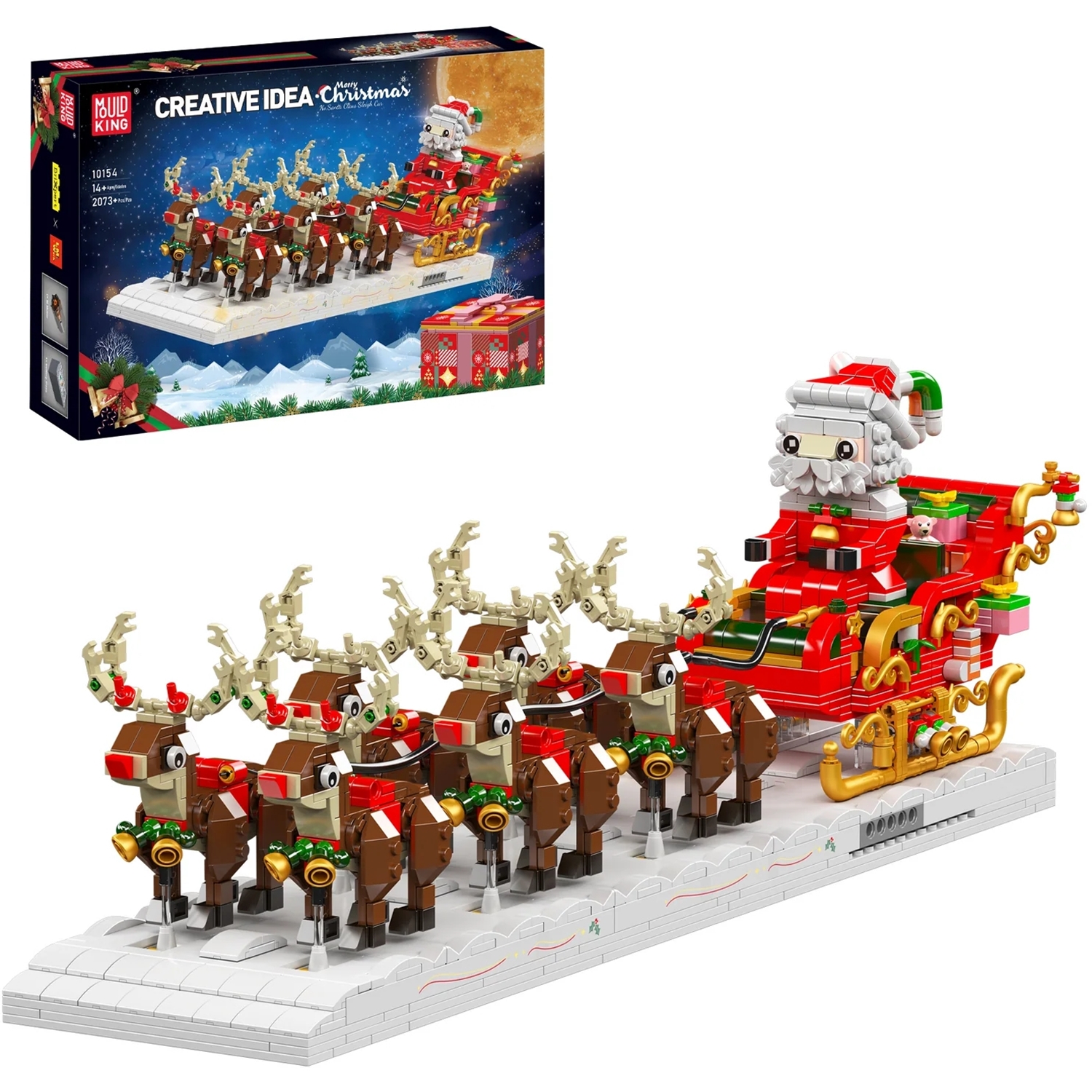 Mould King 10154 Santa Claus mit Rentierschlitten