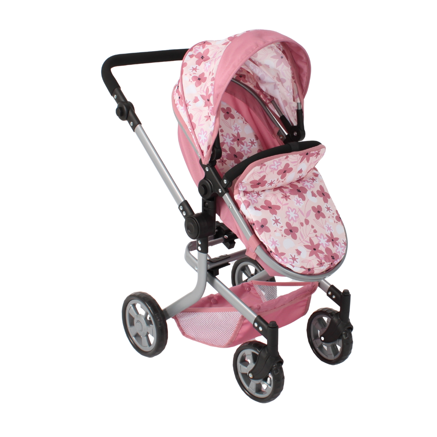 Bayer Chic 2000 595-85 Kombi-Puppenwagen MIKA, Flowers pink