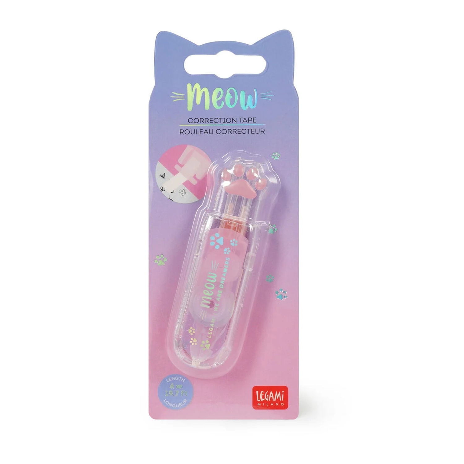 Legami CTCAT0002 CORRECTION TAPE - MEOW - KITTY