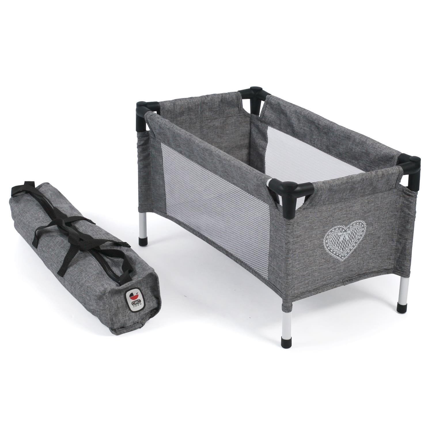 Bayer Chic 2000 652-76 Puppen-Reisebett, Jeans Grey