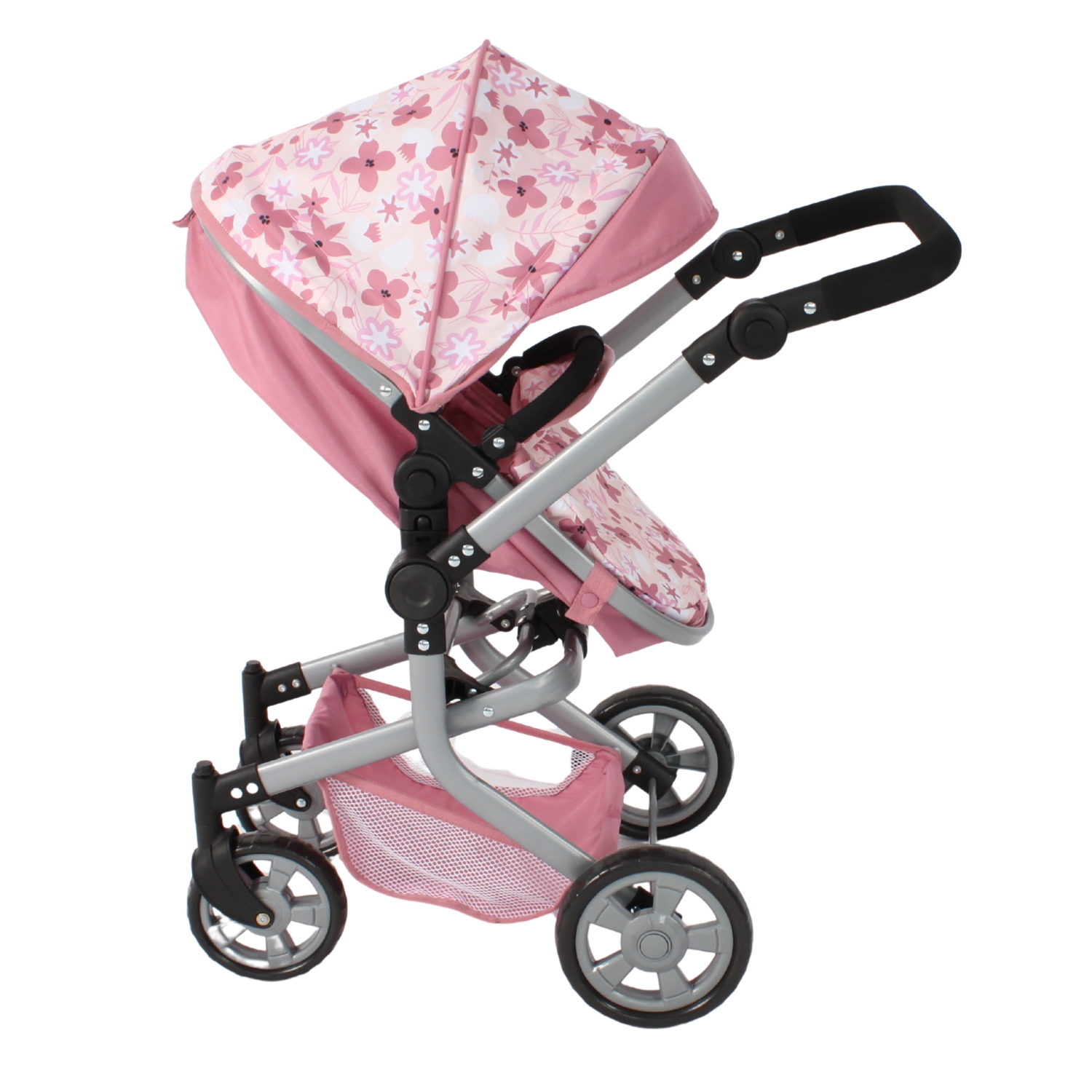 Bayer Chic 2000 595-85 Kombi-Puppenwagen MIKA, Flowers pink