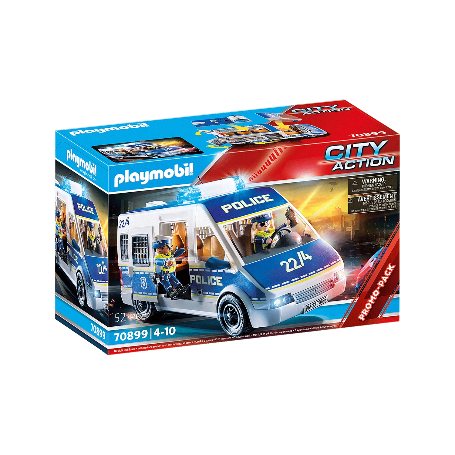 PLAYMOBIL 70899 Polizei-Mannschaftswagen mit Licht und Sound