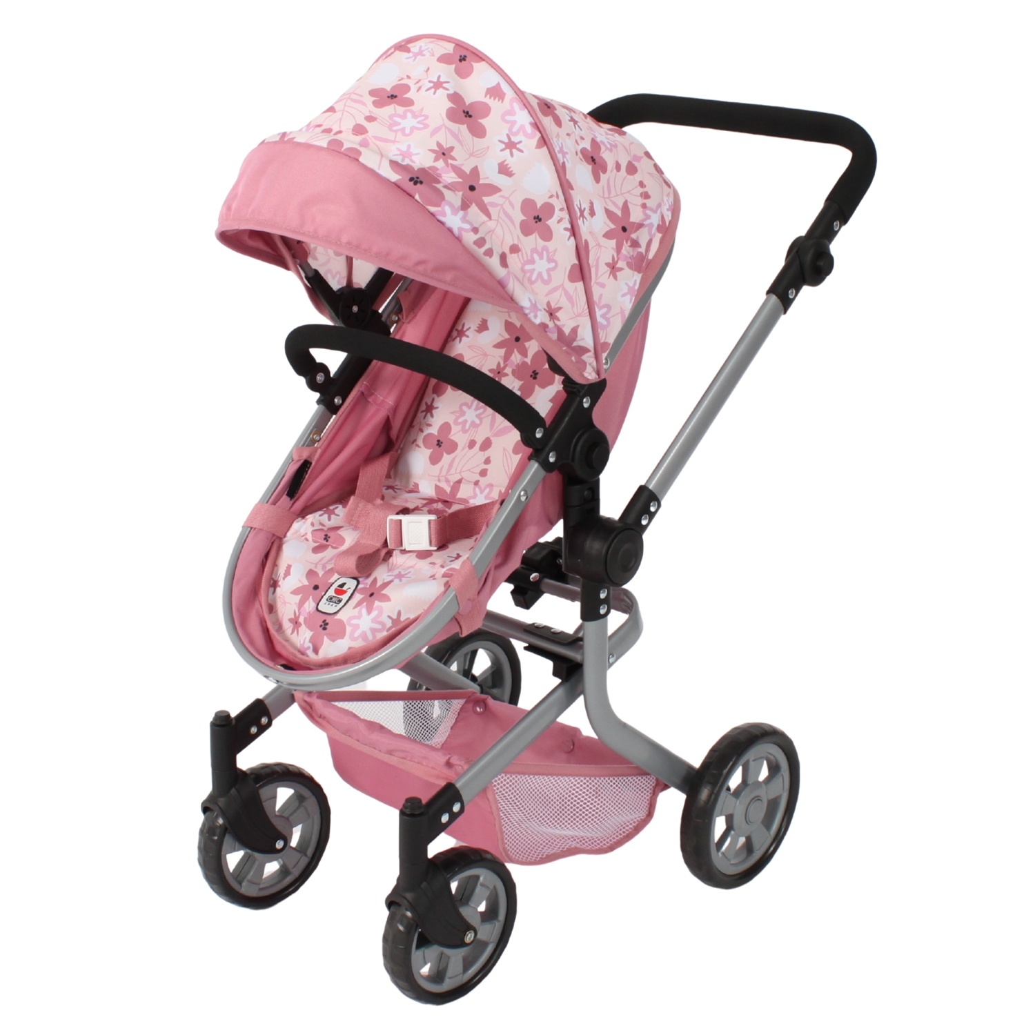 Bayer Chic 2000 595-85 Kombi-Puppenwagen MIKA, Flowers pink