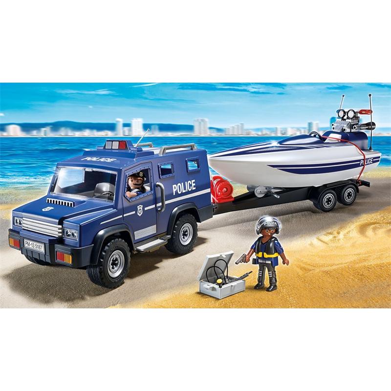 PLAYMOBIL 5187 Polizei-Action mit Truck und Speedboot