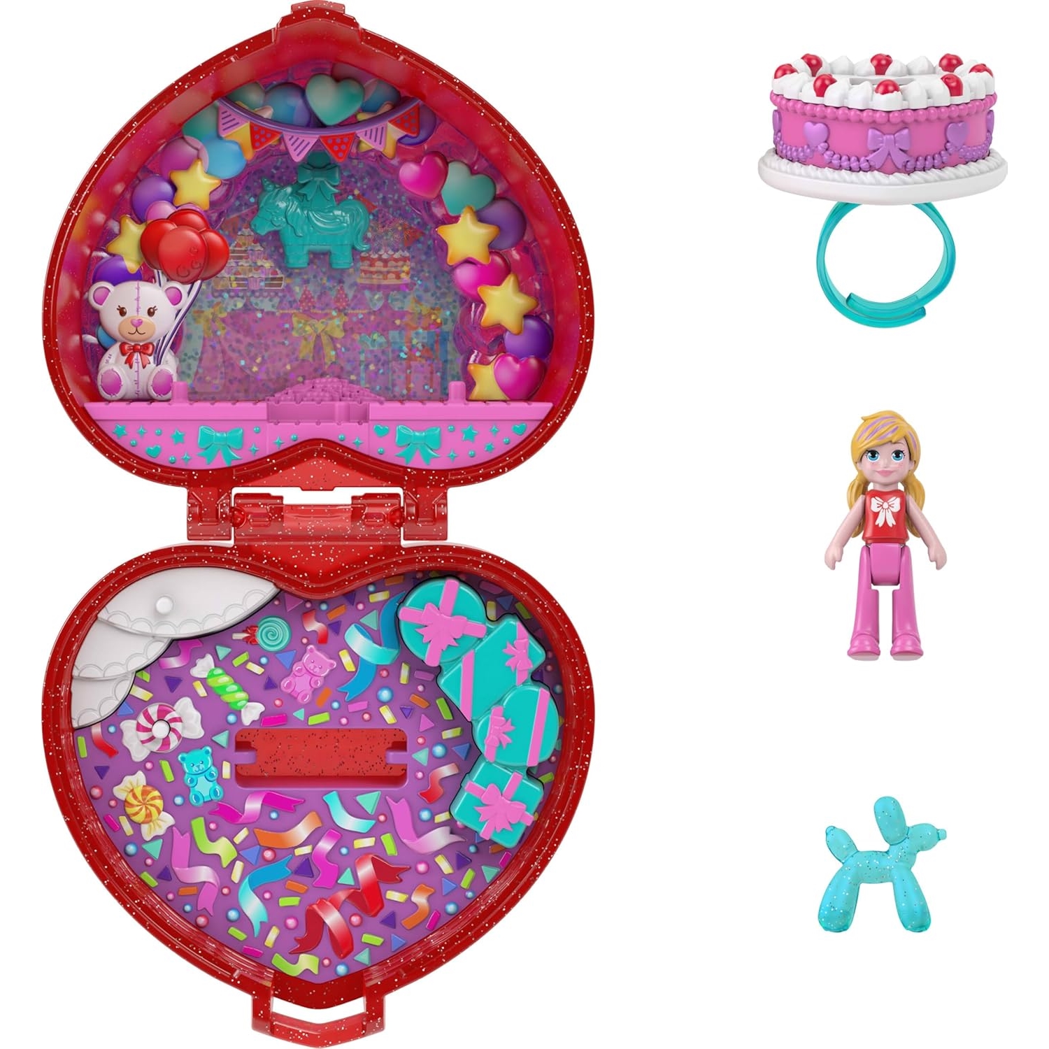 Mattel JGK21 Polly Pocket Mattel 80th Anniversary Ruby Red Ring