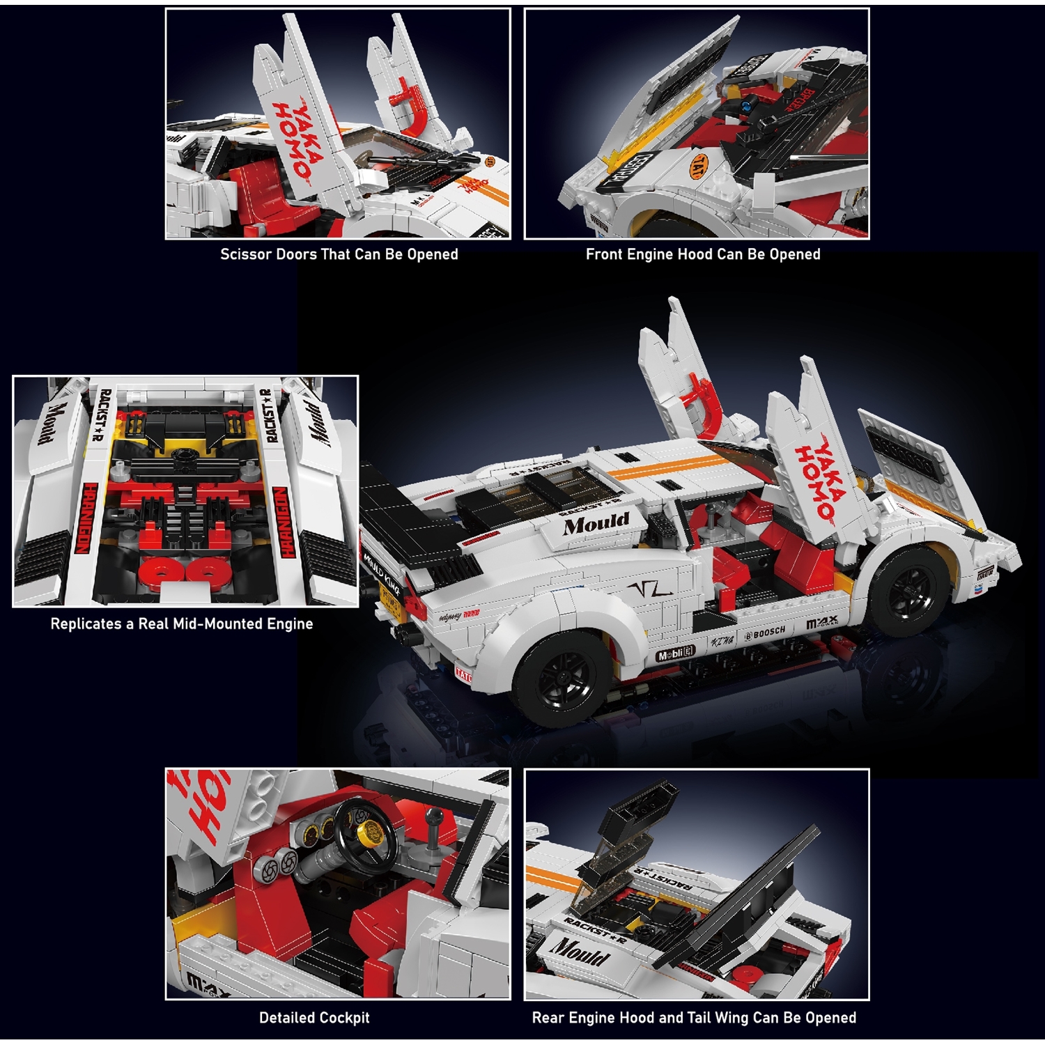 Mould King 13194 RC Sportwagen Lambo-Coutach weiß
