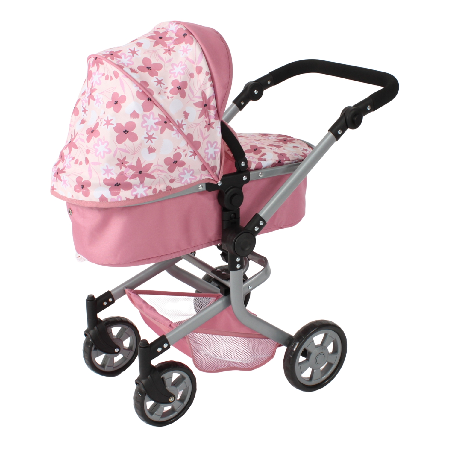 Bayer Chic 2000 595-85 Kombi-Puppenwagen MIKA, Flowers pink