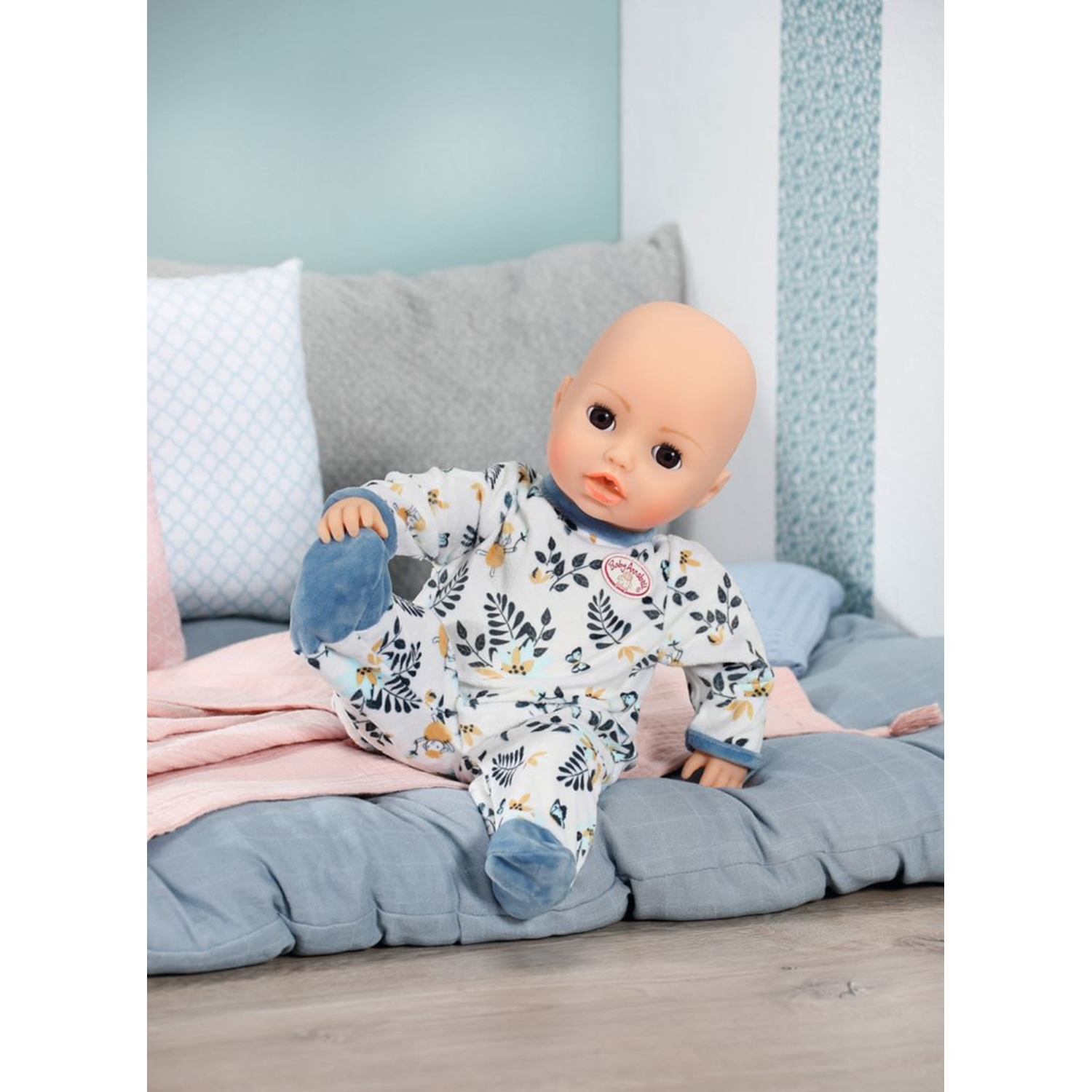 Zapf Creation 706824 Baby Annabell Strampler blau Blätter 43cm