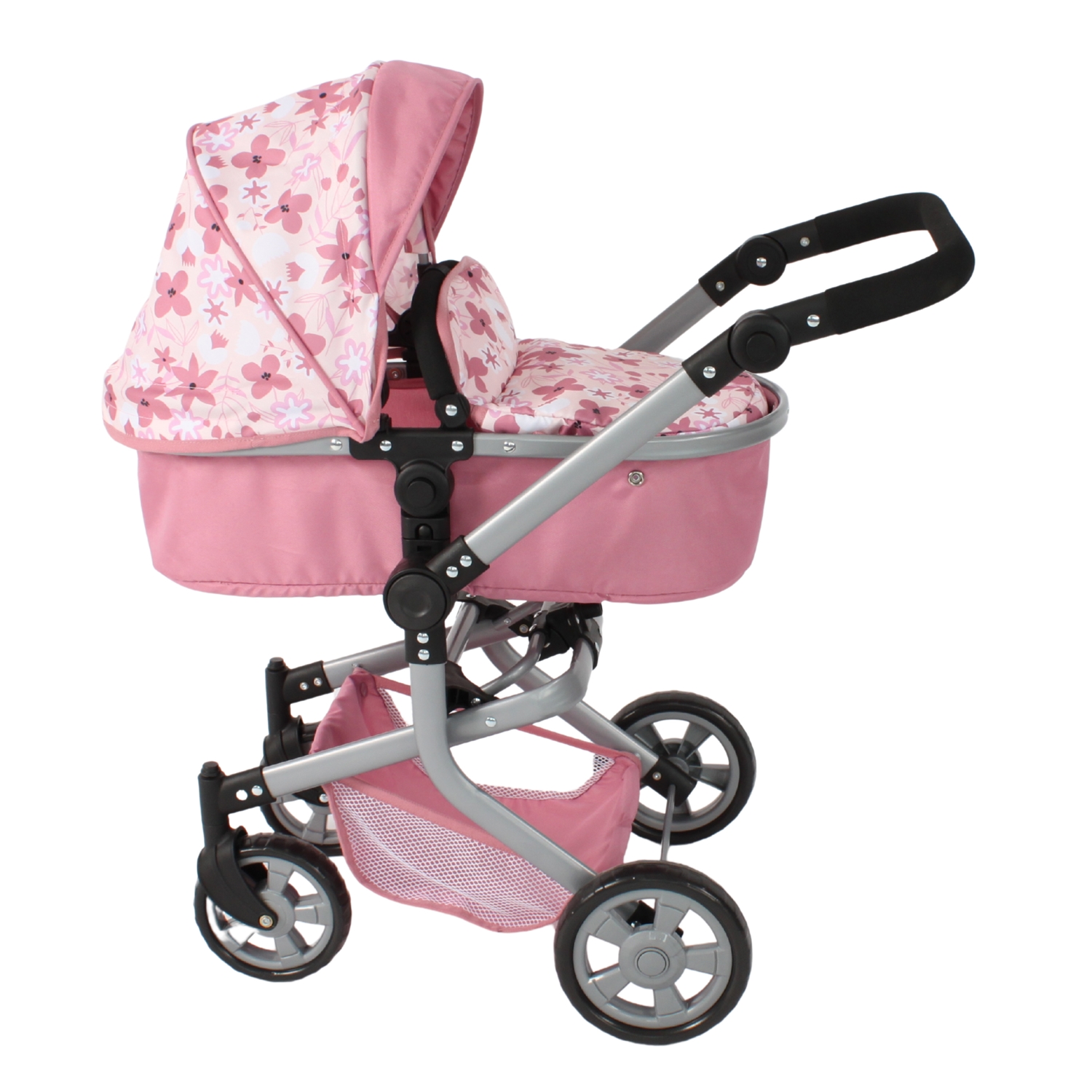 Bayer Chic 2000 595-85 Kombi-Puppenwagen MIKA, Flowers pink