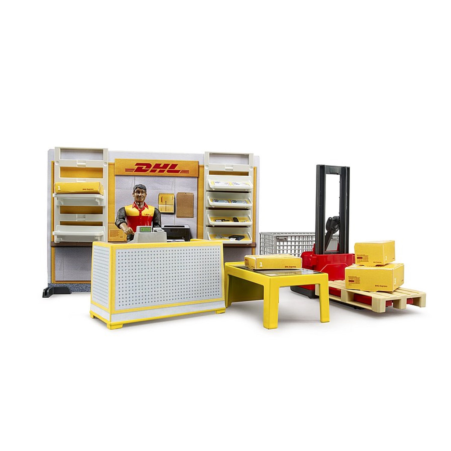Bruder 62251 bworld DHL Shop mit Handhubstapler