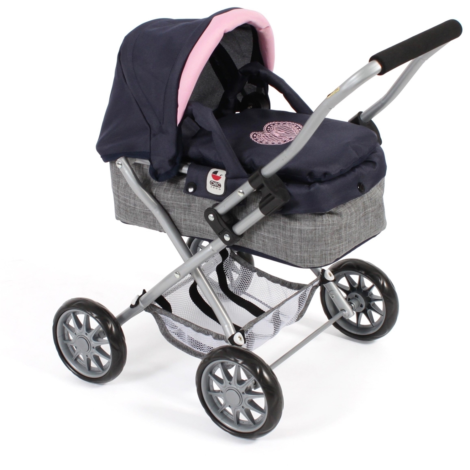 Bayer Chic 2000 555-26 Mini-Kuschelwagen SMARTY, Melange grau-navy