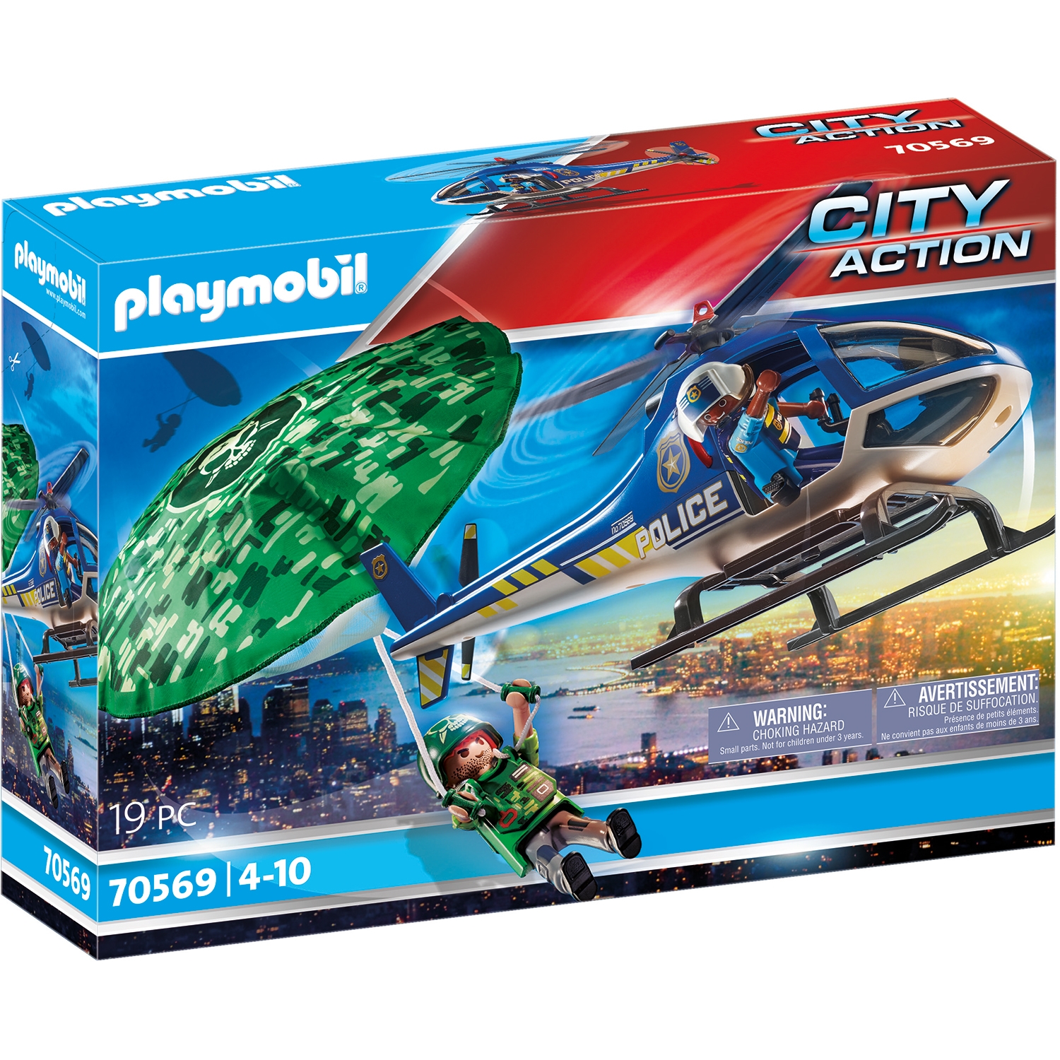 PLAYMOBIL 70569 Polizei-Hubschrauber: Fallschirm-Verfolgung