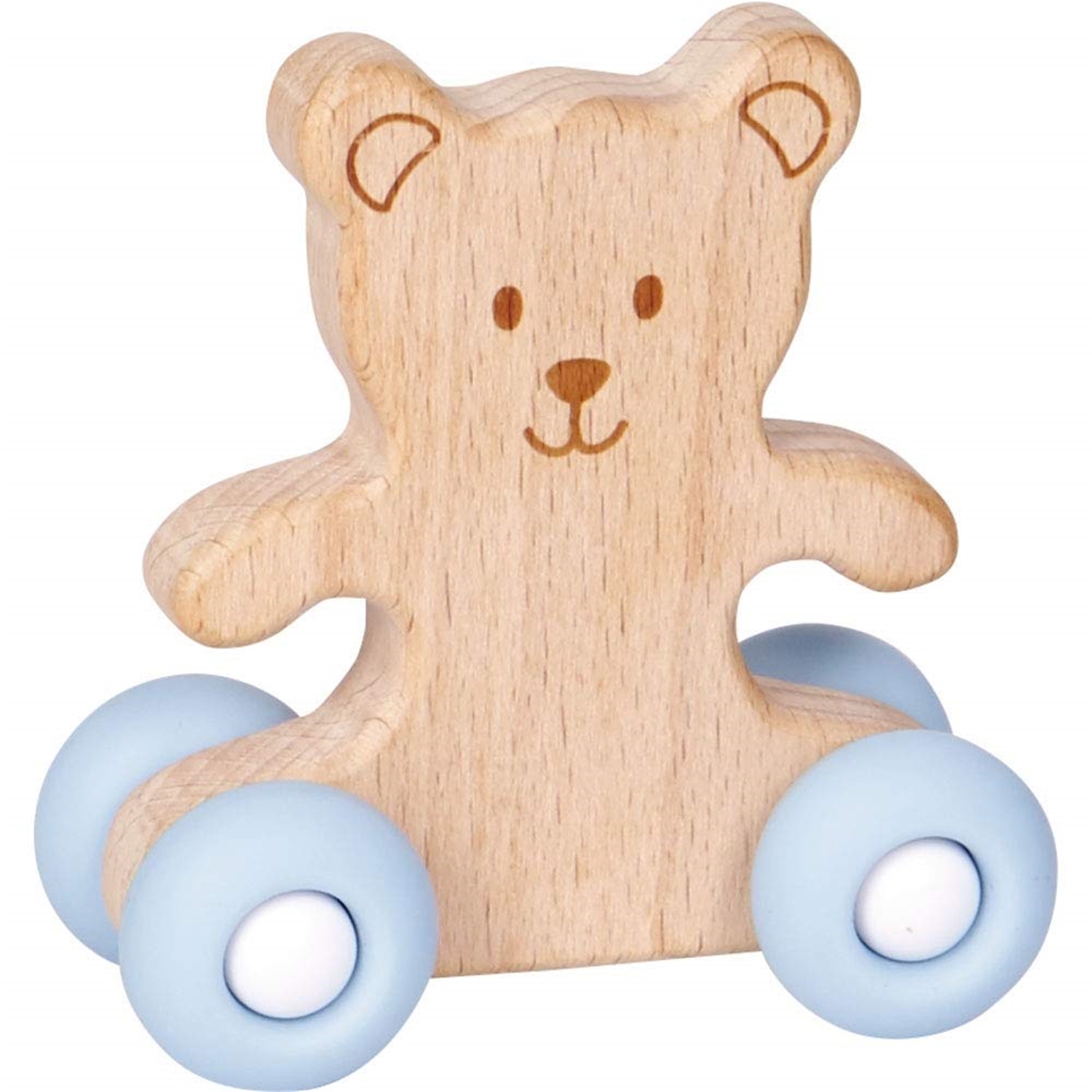 Coppenrath Verlag 15821 Schiebe-Teddy aus Holz BabyGlück, hellblau