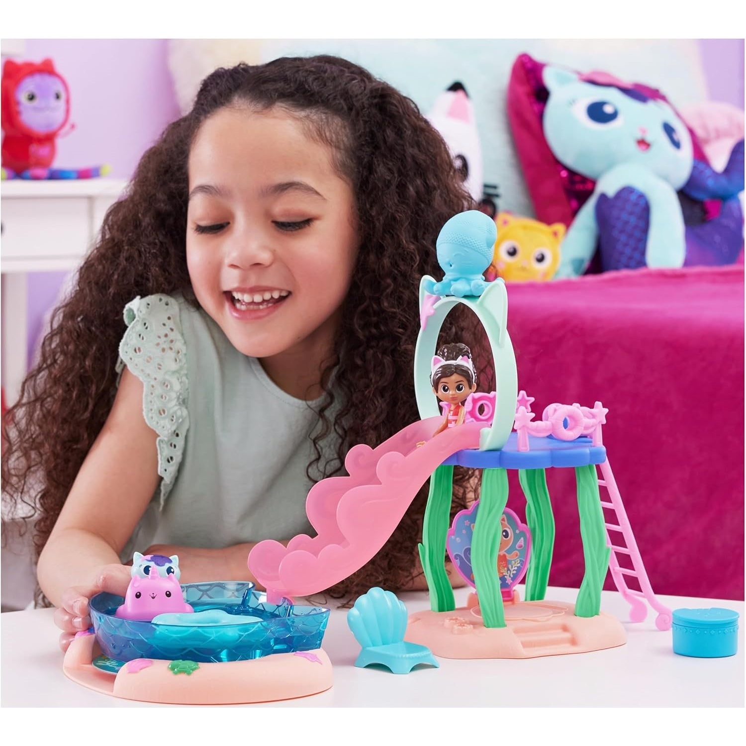 Spin Master 6067878 Gabby's Dollhouse – Pool Spielset (Cat Adventures)