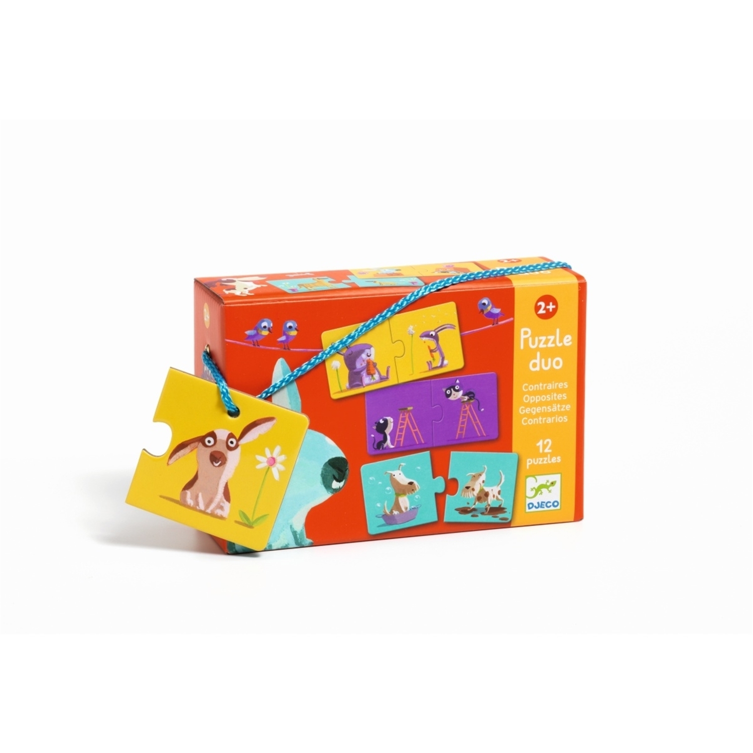 Djeco DJ08162 Lernspiel: Puzzle duo/trio: Gegenteile