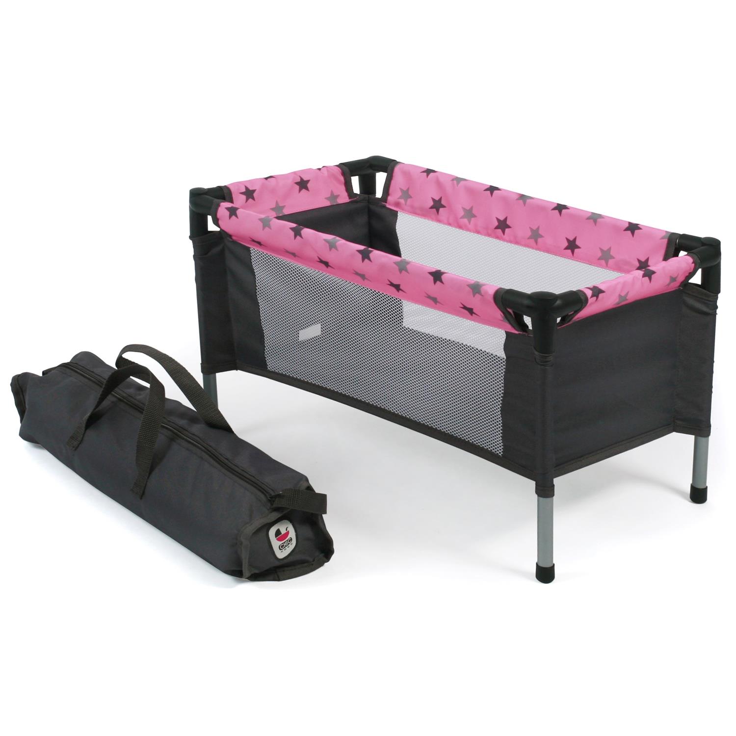 Bayer Chic 2000 652-83 Puppen-Reisebett, Sternchen Grau