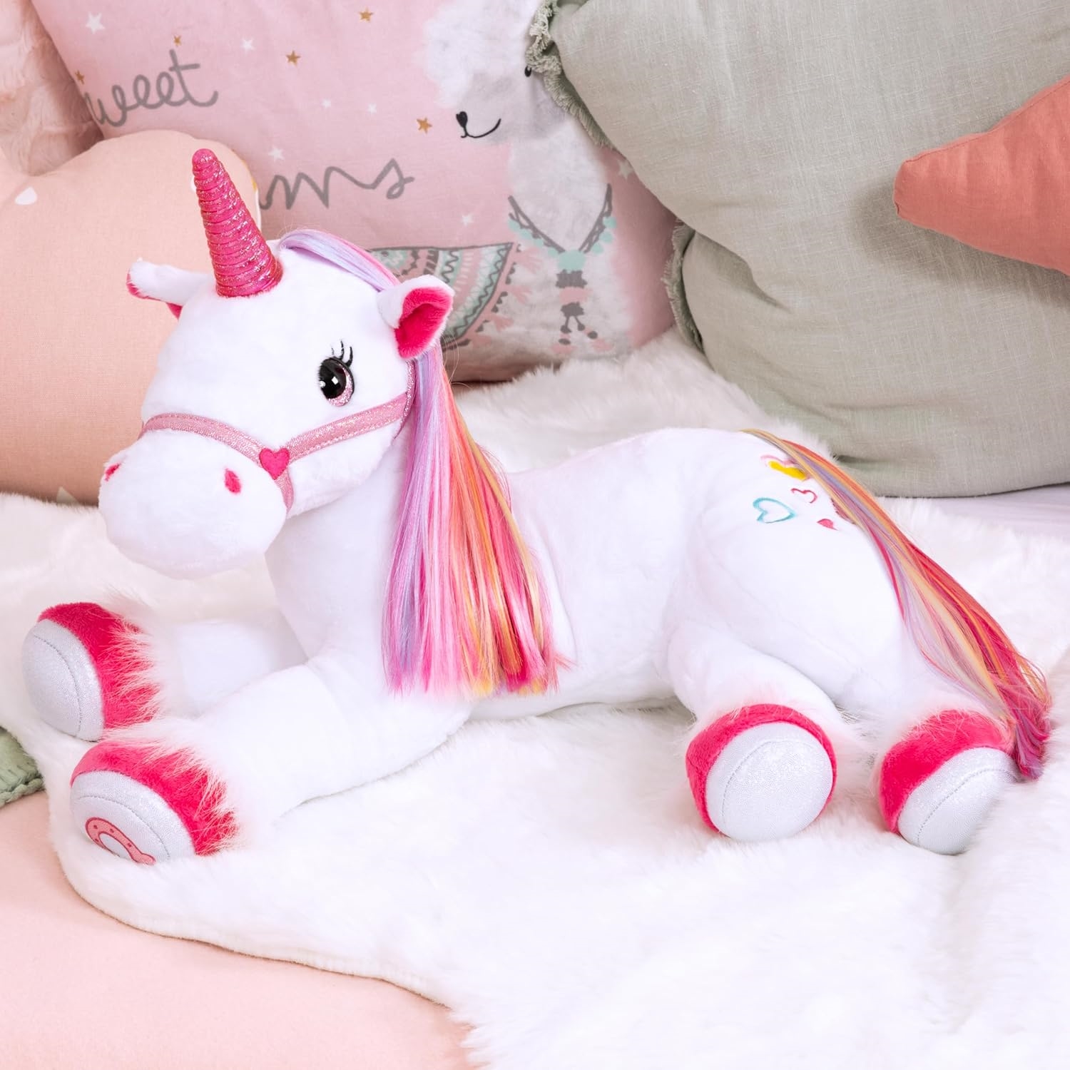 Bayer Design 69536AA Unicorn Plüsch mit Licht, Sound